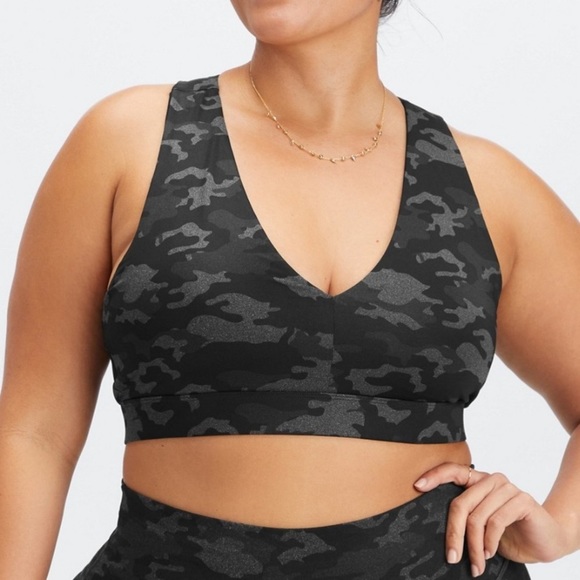 Fabletics Other - On-The-Go Midi Medium Impact Sports Bra — Color: Charcoal Camo — Size: XL